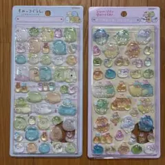 すみっこぐらし　ボンボンドロップシール ピンク　ブルー　2枚セット②