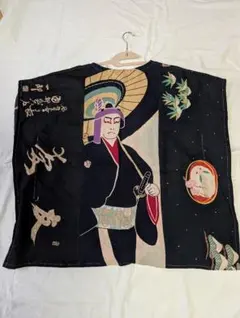 浮世絵風刺繍アート 約23ｘ30cm　歌舞伎役者絵　布コラージュ 浮世絵風刺繍アート 約23x30cm 歌舞伎役者絵 布コラージュ - メルカリ