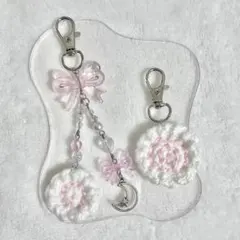 《限定値下》【No.420】ビーズキーホルダー 編み物 なるとまき