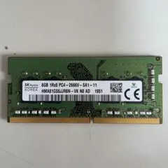 8GB DDR4メモリ PC4-2666Vノートパソコン用動作確認済みです。
