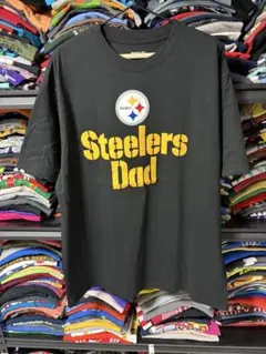 Reebok Steelers Dad プリント Tシャツ ブラック　XL