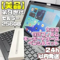 【美品】セルラー 256GB iPad9 フィルム＋キーボードケース＋ペン＋充電