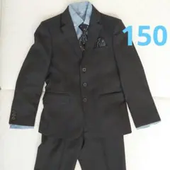 フォーマルスーツ　１５０　卒業式　入学式　黒系　ネクタイ　Yシャツ　５点セット