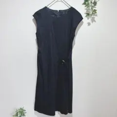 【アンタイトル】ノースリーブワンピース ネイビー サイズ1 フォーマル　日本製