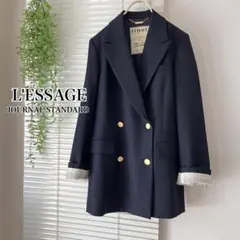 【2024SS】L'ESSAGE ヴィスポリギャバブレザージャケット 紺