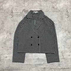 MOUSSY チェックショートジャケット ダブルブレスト 短丈 クロップド 古着