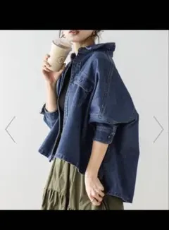 【新品タグ付き】AMELY デニムワイドシャツ　デニムジャケット