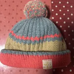 DIESEL フリンジ付きニット帽 ダークブルー ニット帽 1回のみ使用