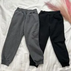 本日値引き！美品UNIQLO120㎝スウェットパンツ 灰色黒グレー ブラック