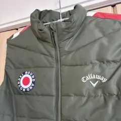 Callaway オックスフルジップ中綿ベスト LL オリーブグリーン
