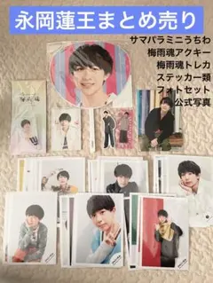 【永岡蓮王 まとめ売り】梅雨魂アクキー トレカ ミニうちわ ステッカー 公式写真