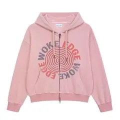 WOKE EDGE Washed Thermal Zip Hoodie