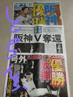 阪神タイガース 優勝 号外 2023年9月7日 3紙セット