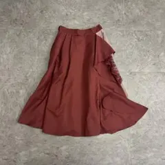 【美品】axes femme 異素材 フリルスカート M 赤 ロリータ ガーリー