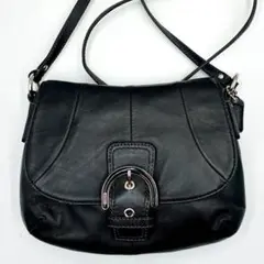 COACH コーチ ソーホー レザー ショルダーバッグ 黒 - メルカリ