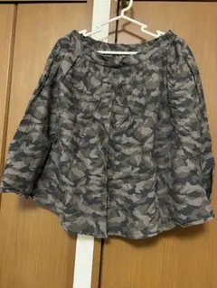 迷彩柄 フレアスカート ひざ丈 ゴムウエスト
