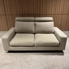 [직수령 한정] 무지 료힌 와이드암 2인용 소파 다운 깃털
