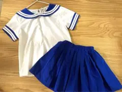 セーラー服上下セット 白と青