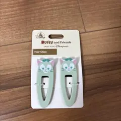 香港ディズニーランド限定　ダッフィーフレンズ　ジェラトーニヘアクリップ2P