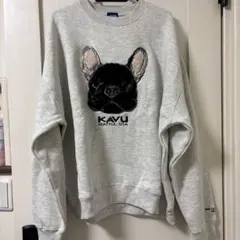 KAVUカブー　フリークス別注フレンチブルドッグ刺繍スウェットS ロゴトレーナー
