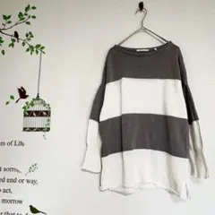 DoClasse /ボーダーニット コットン100 ボートネック L