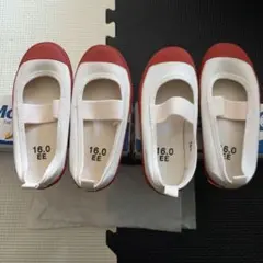 【未使用】MoonStar 上履き 16.0 EE ホワイト/レッド