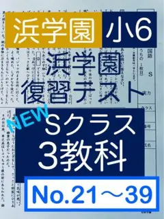 浜学園　小6　マスター　Sクラス　復習テスト　3教科　国語　算数　理科p 浜学園 小6 マスター Sクラス 2023 年度 復習テスト 3教科 浜学園 小
