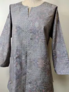 大島紬…✿…キーネックのゆったりチュニックブラウス 、うさゆき様、専用