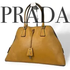 正規品 4575 PRADA プラダ ハンドバッグ レザー ライトブラウン