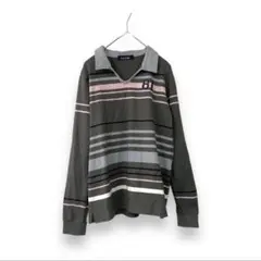 イーストボーイ　ポロシャツ　レディース　ボーダー　Mサイズ　長袖　グレー