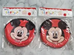 フェイクレザーミニポシェット　ミッキー　2個セット　ディズニー