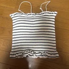 ボーダー柄 カップ付きインナー