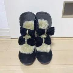 【LIZLISA風】ベロアショートブーツ 姫ギャル y2k 00s リボン