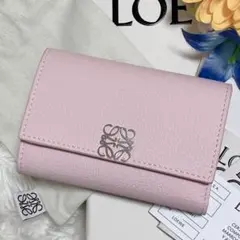 極美品 ロエベ LOEWE アナグラム トライフォールド 三つ折り財布 日本限定