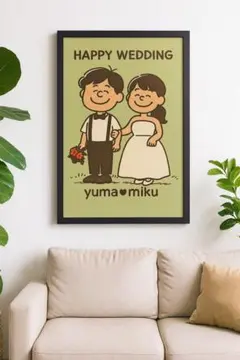 オーダーメイドイラストボード　ウエディング　家族　カップル