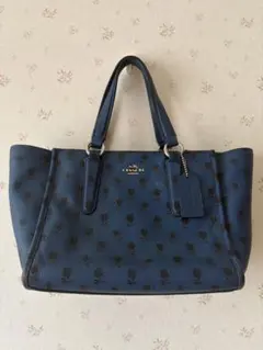 COACH コーチ トートバッグ 花柄 ブルーフローラル ネイビー A4 - メルカリ