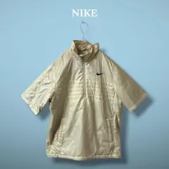 【美品】NIKE ナイキゴルフ ハーフジップ 半袖ダウンアウター クリーム L