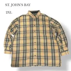 セントジョンズベイ 90s ヘビーネルシャツ 2XL 好配色厚地Y2Kビンテージ