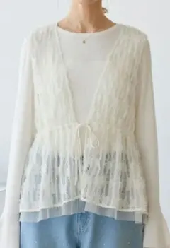 ロペピクニック ROPE' PICNIC フリンジチュールジレ ベスト ビスチェ