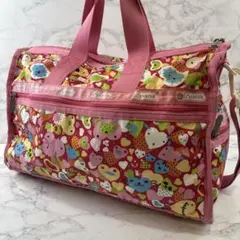 LESPORTSAC レスポートサック アニマルハート柄 ボストンバッグ ピンク