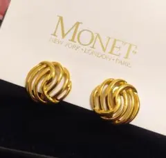MONET　モネ　イヤリング　小ぶり　ゴールド　丸い　ヴィンテージ