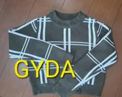 GYDA チェック柄 クロップドニットセーター