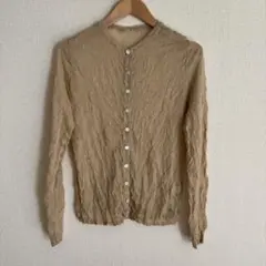 Cachette/カシェット　クルーネックワッシャーカーディガン