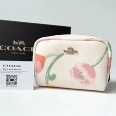 【新品】COACH コスメティック ケース ポーチ 整理整頓 花柄