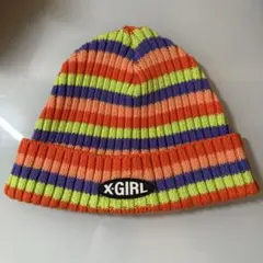 X-GIRL マルチボーダー ニット帽 ビーニーのサムネイル