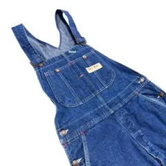 サロペット　オーバーオール　デニム　コットン　ブルー　古着　8La