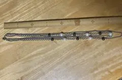 多層チェーンネックレス シルバー パール