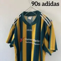 90sadidasアディダス万国旗タグサッカーゲームtシャツ半袖ユニフォームml