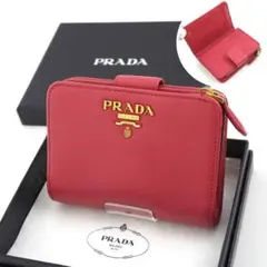 ✨未使用展示品✨ PRADA ミニ財布 サフィアーノレザー 二つ折り L字