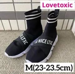 ハイニットスニーカー スニーカー 黒 23 23.5 ラブトキシック